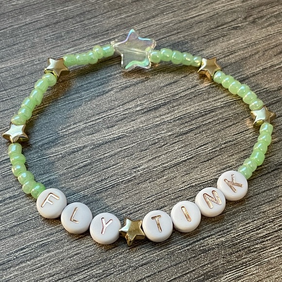 Disney Inspired Bracelet Fly Tink custom handmade with gold colored stars - Picture 2 of 5